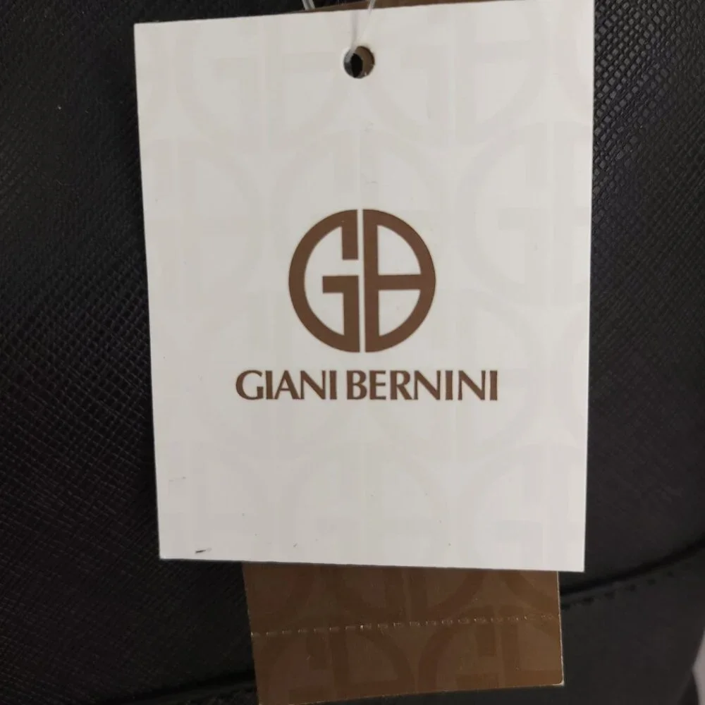 Giani Bernini Black Leather Tote Bag - Organizer Pockets & Smartphone Pocket MSR - Picture 3 of 8